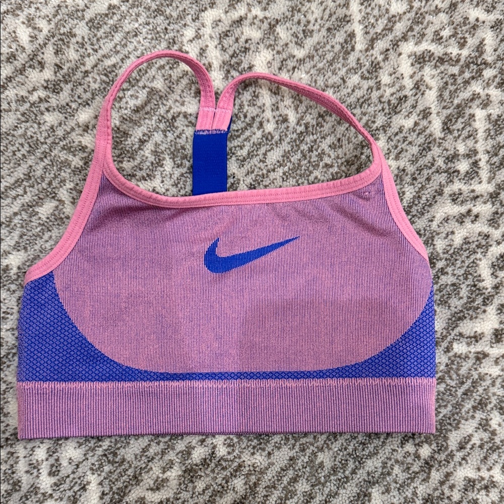 Nike Pink and Blue Athletic Bra, girls size XS